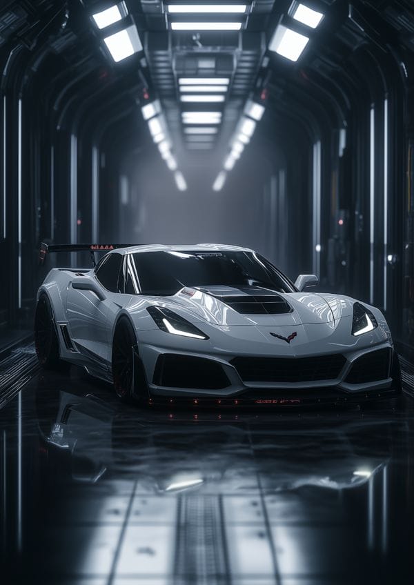 A3 Portrait Corvette Wallpaper on Aluminum