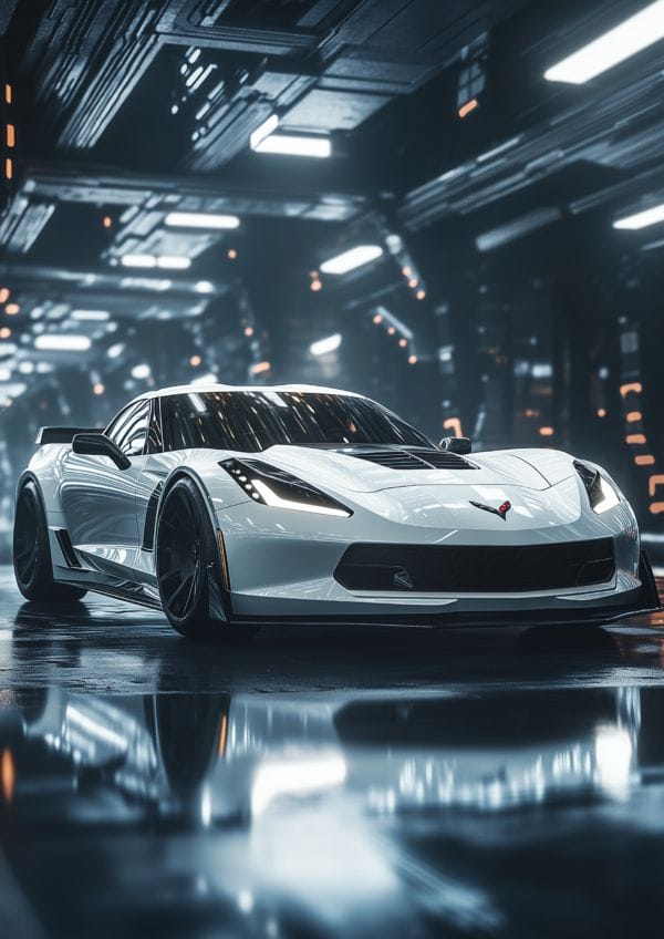 A3 Portrait Corvette Wallpaper on Aluminum