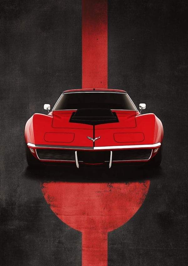 A3 Portrait Corvette Wallpaper on Aluminum