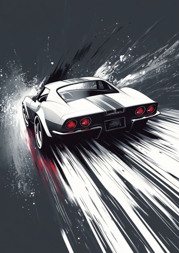 A3 Portrait Corvette Wallpaper on Aluminum