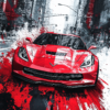 A3 Portrait Corvette Wallpaper on Aluminum