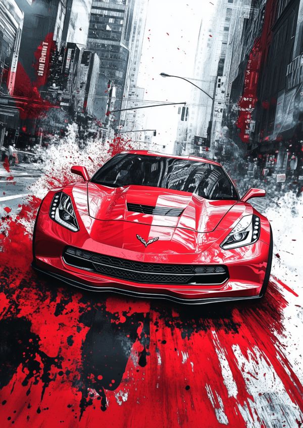 A3 Portrait Corvette Wallpaper on Aluminum