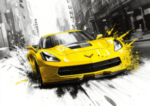 A3 landscape Corvette Wallpaper on Aluminum