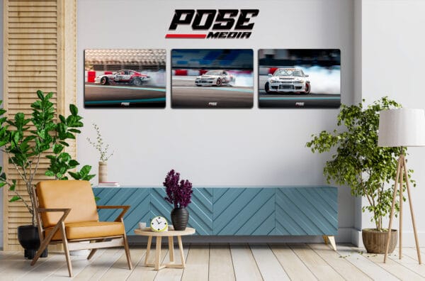 لوحة فنية ثلاثية مطبوعة على الألمنيوم - سالم الصراف في بطولة عمان للانجراف