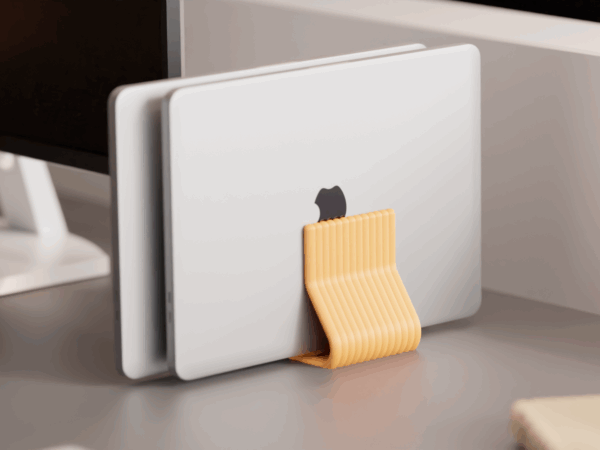 MacBook English: Dual Vertical Laptop Stand - Closed MacBook Stand Design
