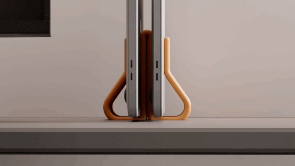 MacBook English: Dual Vertical Laptop Stand - Closed MacBook Stand Design