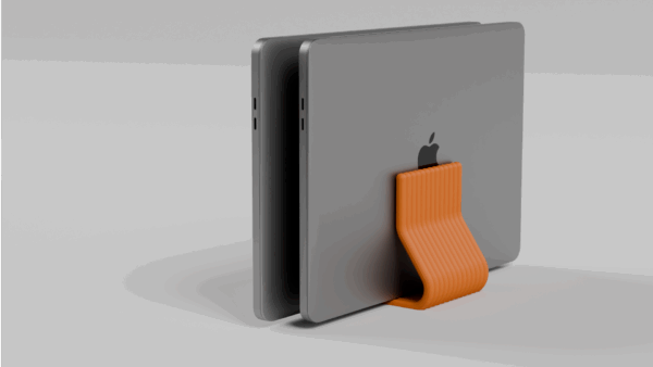 MacBook English: Dual Vertical Laptop Stand - Closed MacBook Stand Design