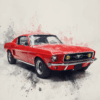 A3 Portrait Mustang Wallpaper on Aluminum