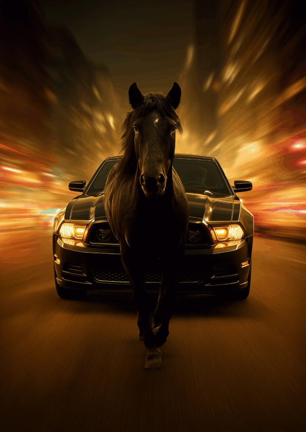 A3 Portrait Mustang Wallpaper on Aluminum