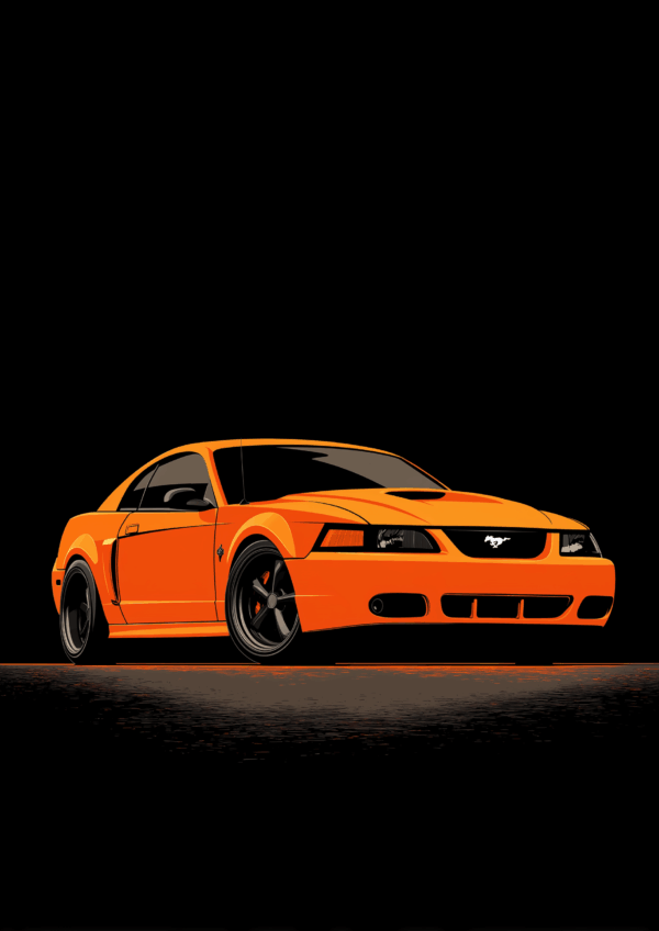 A3 Portrait Mustang Wallpaper on Aluminum
