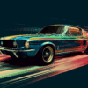 A3 landscape Mustang Wallpaper on Aluminum